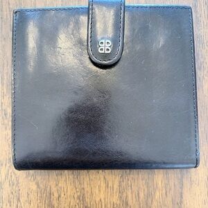 Bosca Black Leather Wallet with Logo